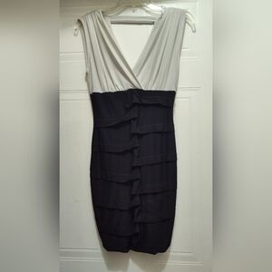 Lily Rose Black and White Layered Mini Dress